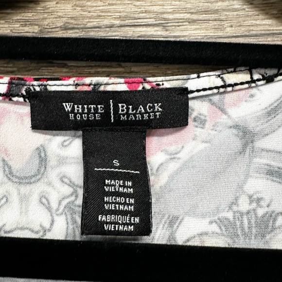 White House Black Market Floral Ruched Tank Top - Picture 3 of 6